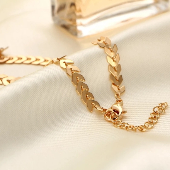 Chevron Chain Choker Two Layers - Picture 3 of 8